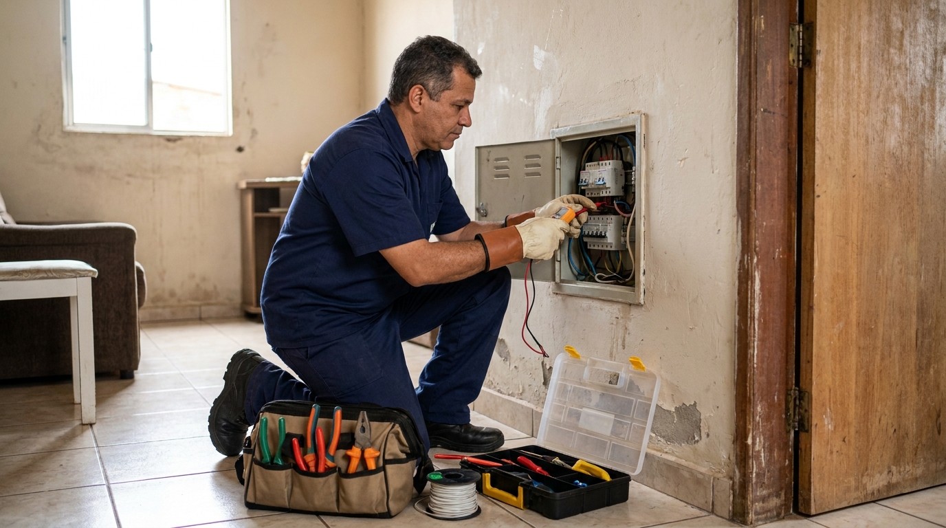 Eletricista com ferramentas em João Pessoa‑PB